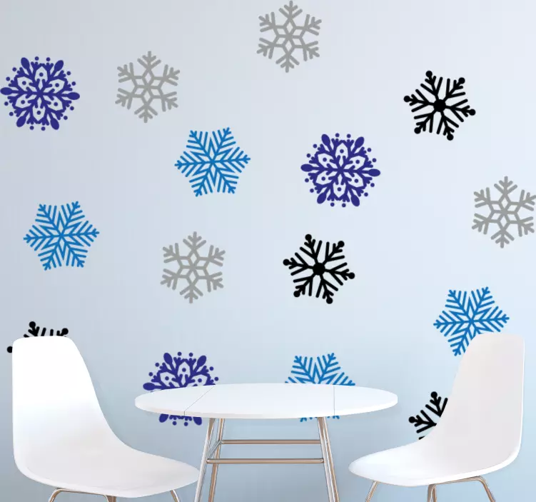 Sneeuwvlokpatroon decoraties natuur muursticker - TenStickers