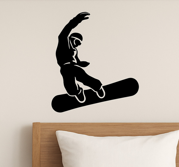 Snowboarder in de lucht sticker extreme sport - TenStickers
