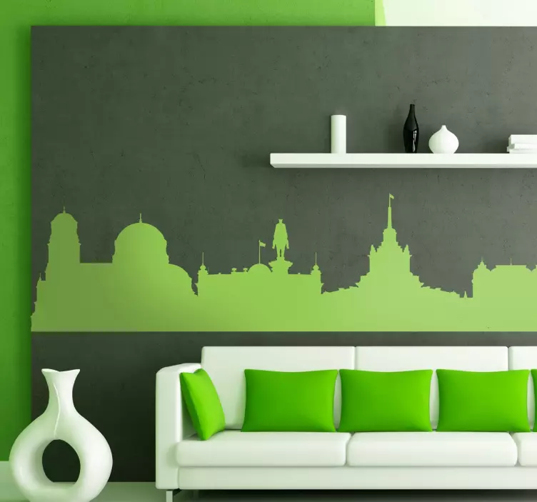 Sofia Bulgarije Skyline Muursticker - TenStickers