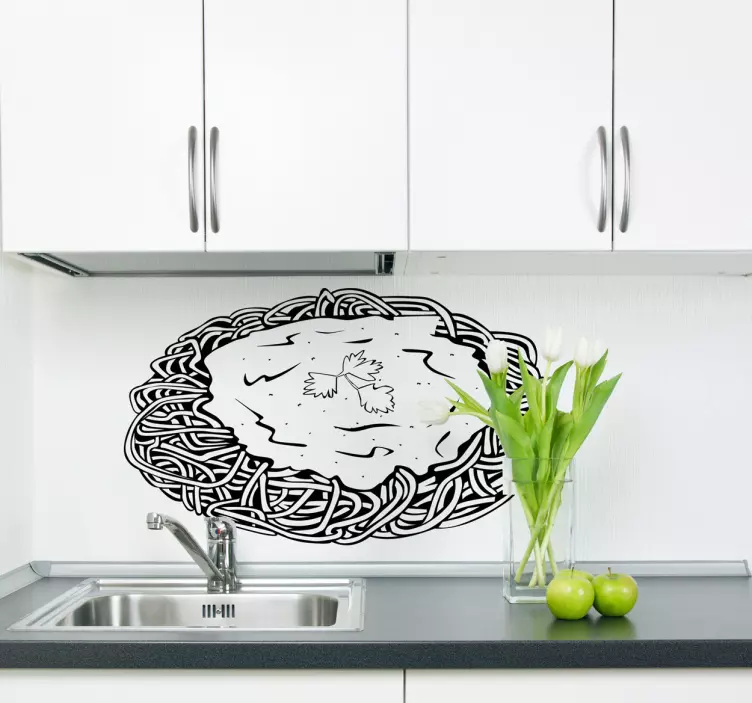 Spaghetti eten sticker - TenStickers