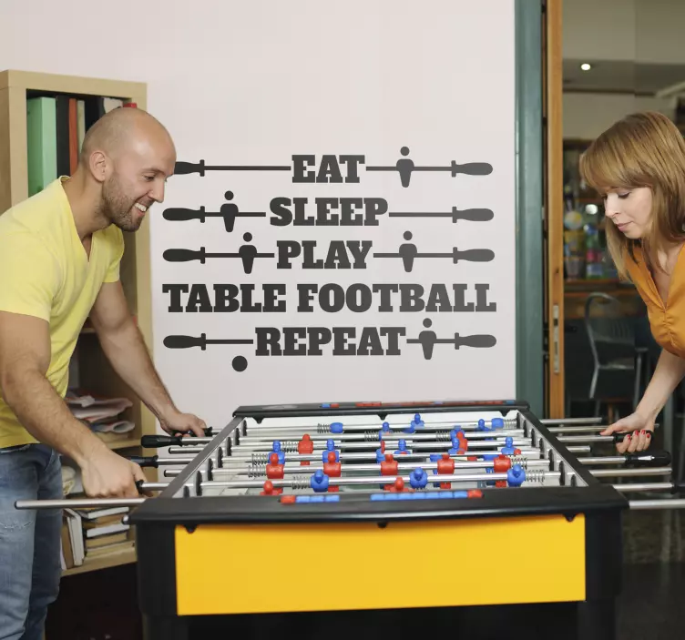 Speel voetbaltafel en herhaal Quote stickers - TenStickers