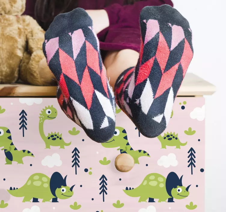 Speels dinosaurussenthema dino muursticker - TenStickers