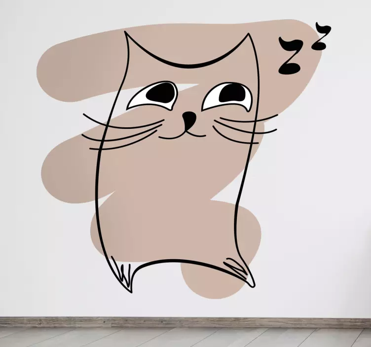 Speelse kattenillustratie sticker kat en hond - TenStickers
