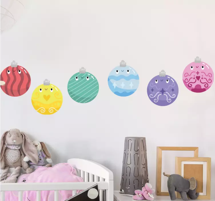 Speelse ornamentenset feestdagen sticker - TenStickers