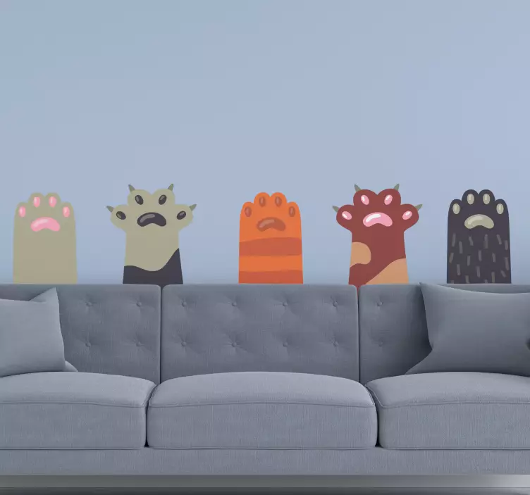 Speelse pootafdrukken sticker kat en hond - TenStickers