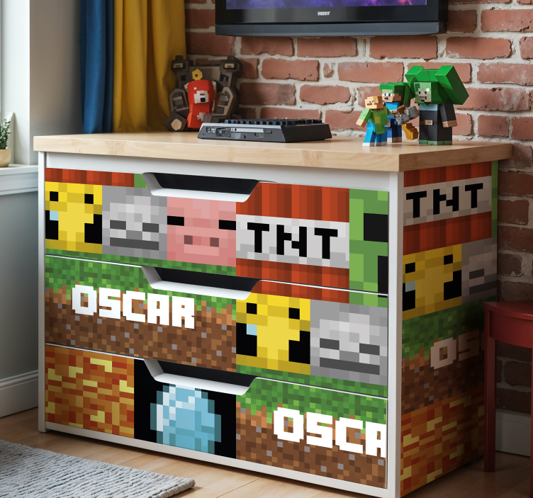 Spel geometrisch patroon meubel sticker - TenStickers