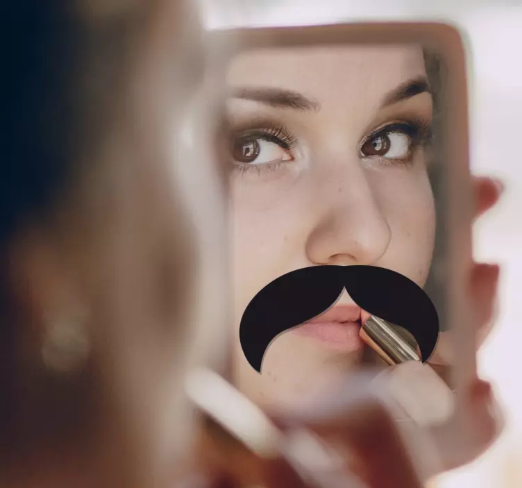 Spiegel snor mustache sticker - TenStickers