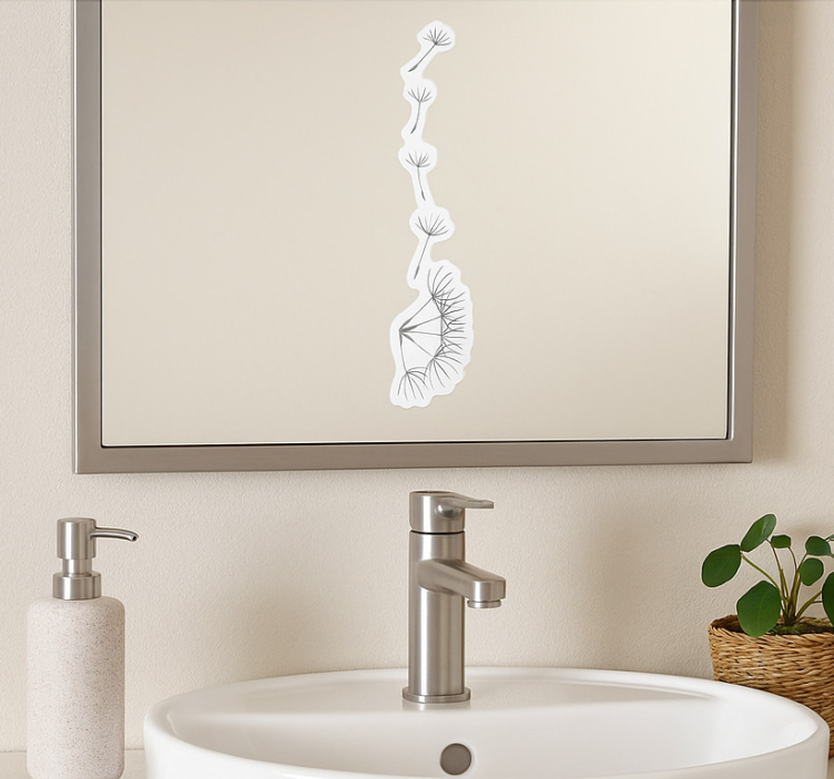 Spiegel sticker paardenbloemzaad drift - TenStickers