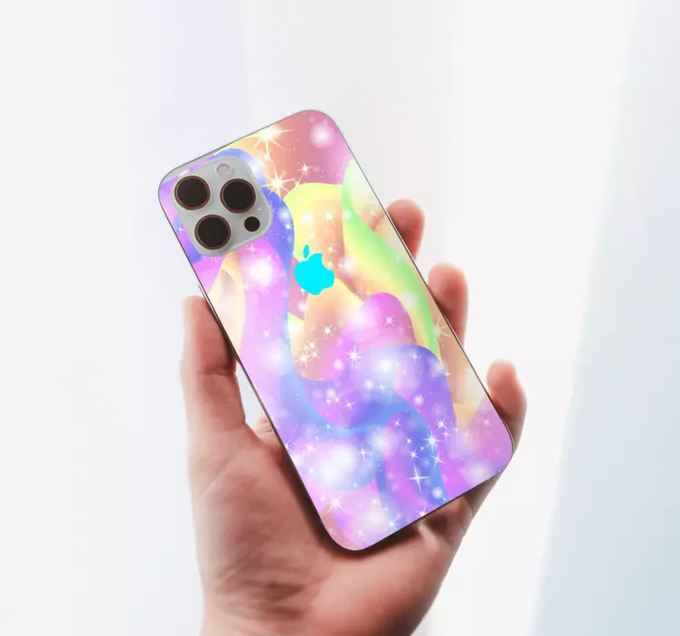 Sprankelende kleurgolven iPhone sticker - TenStickers