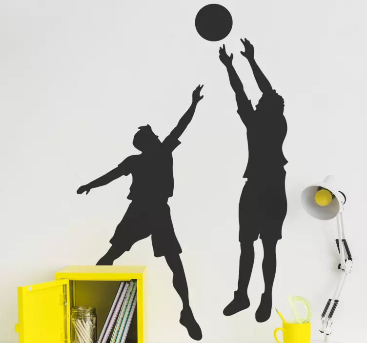 Springende basketballers voetbal muursticker - TenStickers