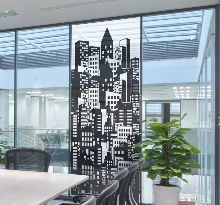 Stad skyline raamfolie zelfklevende sticker - TenStickers