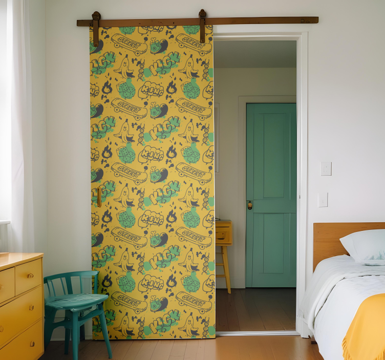 Stedelijk patroon deursticker - TenStickers