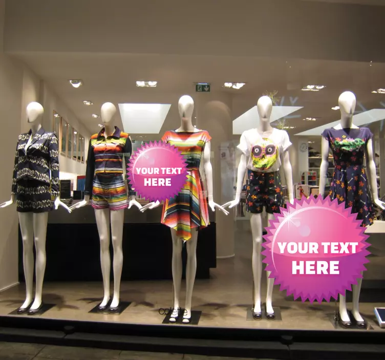 sticker aanbieding winkel roze cirkel - TenStickers