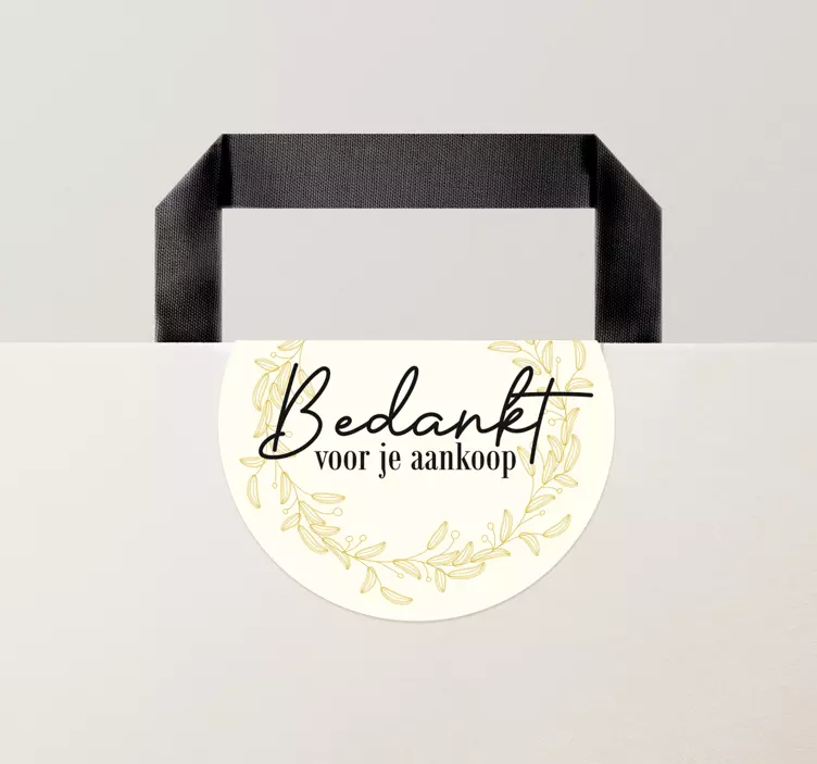 Sticker met aankoop bedankt tekst - TenStickers
