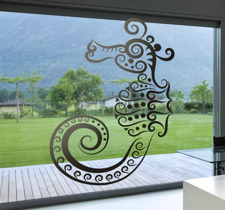 Sticker abstract zeepaardje - TenStickers