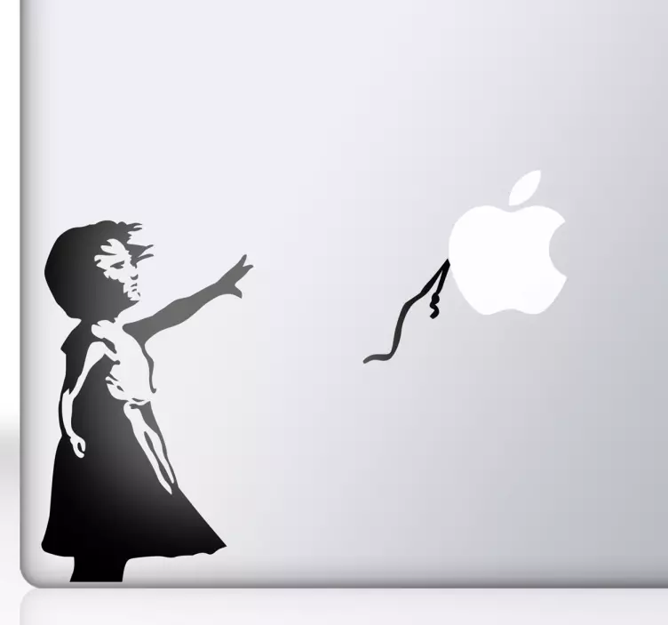 Sticker Apple Banksy Het meisje met de ballon - TenStickers