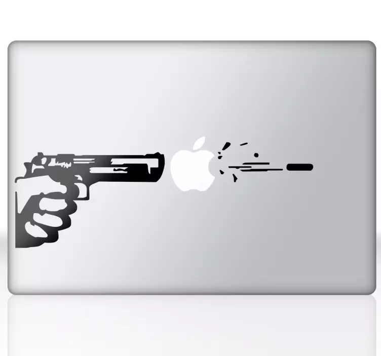 Laptop sticker geweer kogel - TenStickers