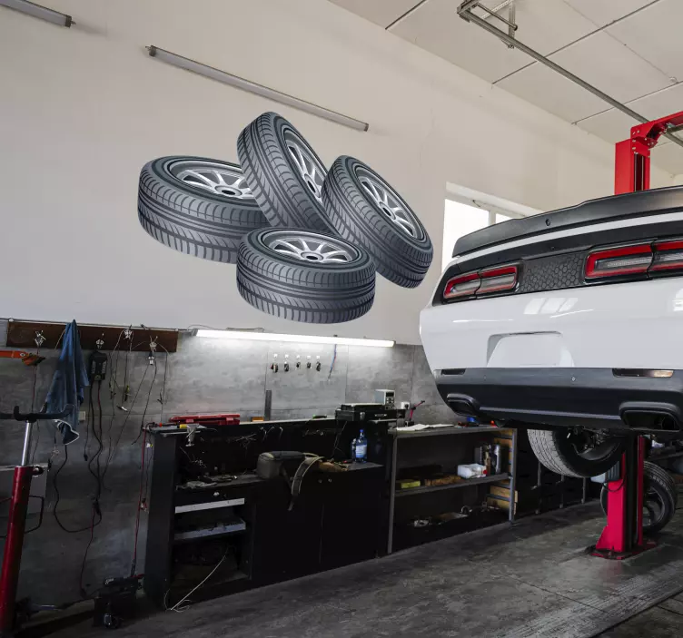 Sticker autobanden gestapeld - TenStickers