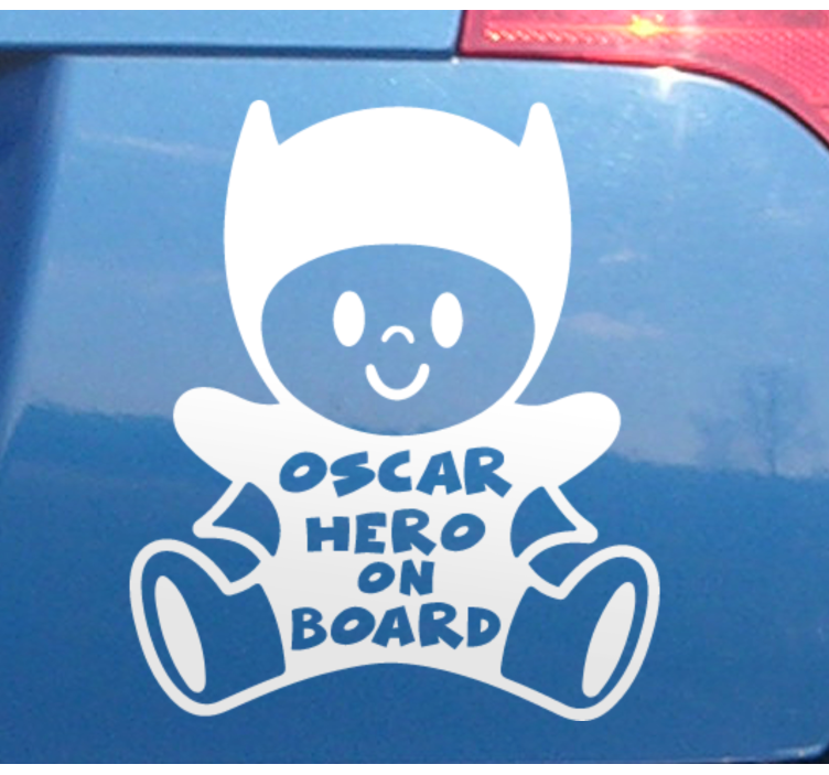 Sticker baby aan board aanpasbare heldfiguur - TenStickers