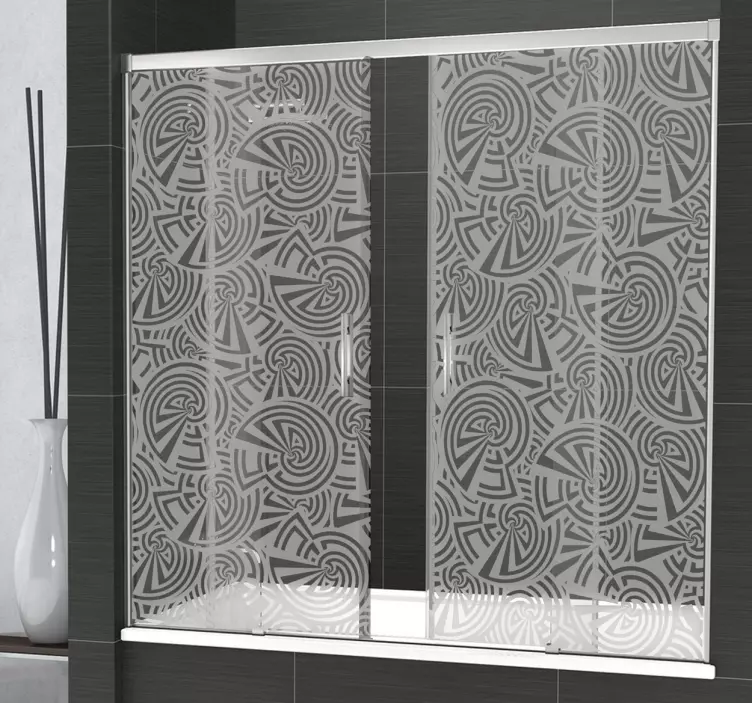 sticker badkamer cirkels patroon - TenStickers