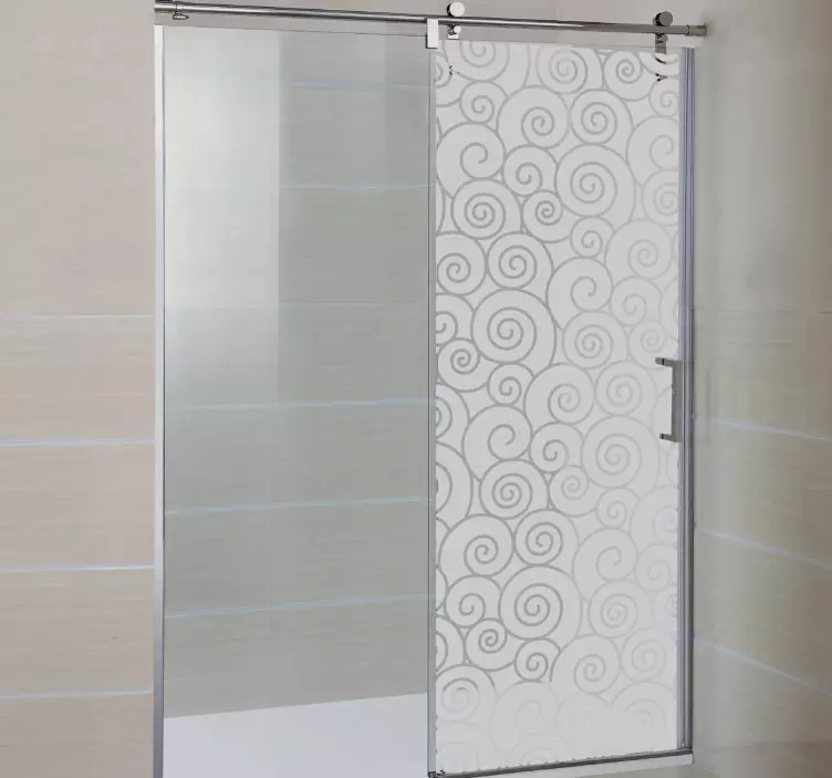 Sticker badkamer slakkenhuizen douchedeur - TenStickers