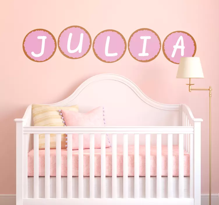 Naamsticker beschuit met muisjes - TenStickers