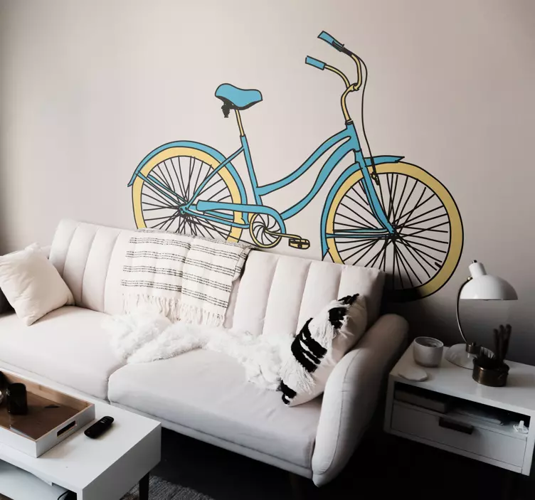 Sticker blauwe fiets - TenStickers