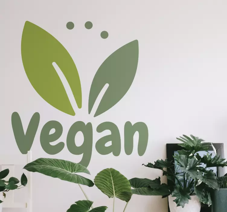 Sticker bloemen en planten bladerig vegan concept - TenStickers