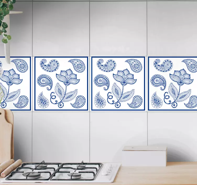 Sticker bloemen en planten botanisch paisley element - TenStickers