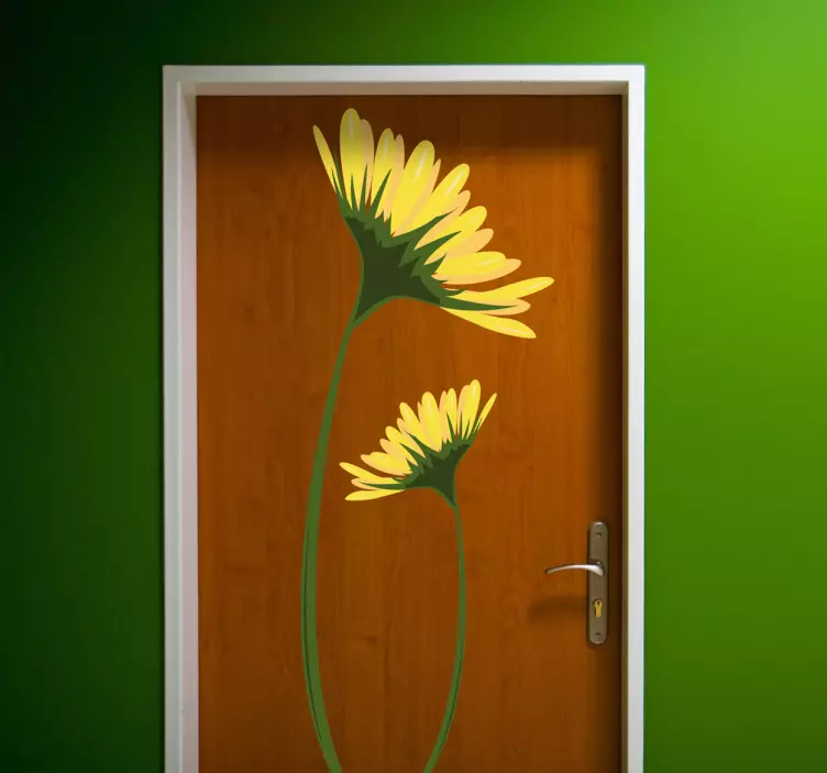 Sticker bloemen gele margrieten - TenStickers