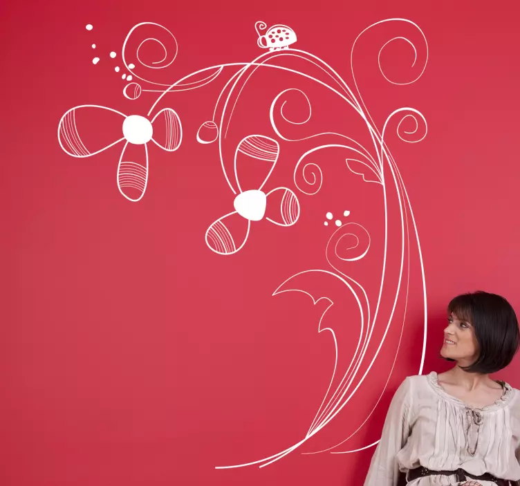 Sticker bloemen modern - TenStickers