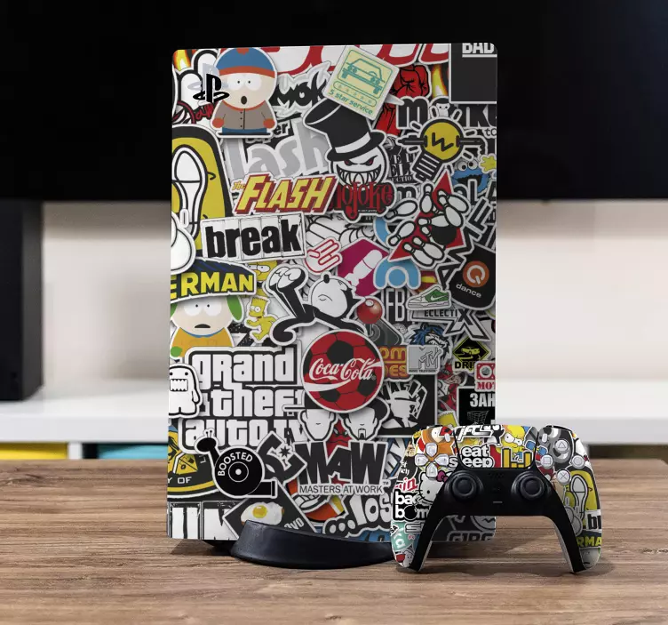 Sticker bomb PS5 sticker - TenStickers