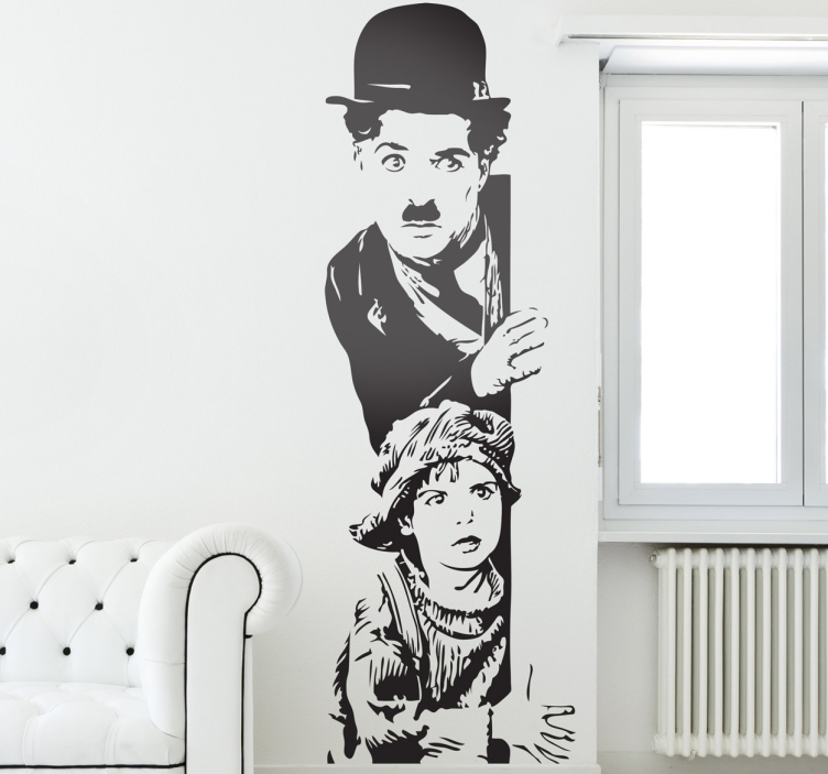 Muursticker woonkamer Chaplin - TenStickers