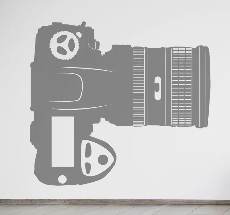 Sticker digitale camera met grote lens - TenStickers