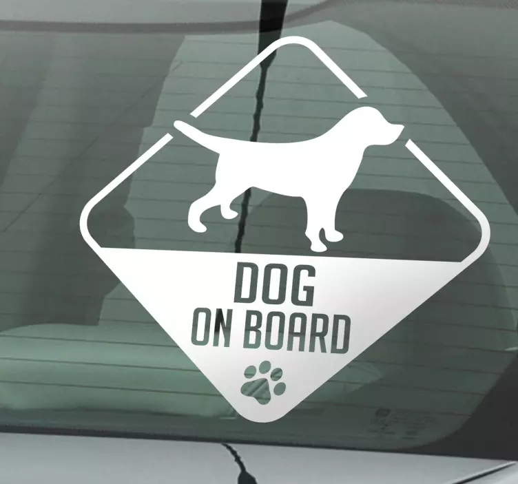 Autosticker met dog on board - TenStickers
