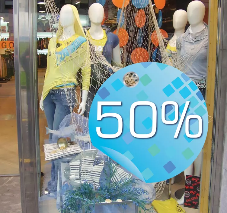 Sticker etiket cirkel blauw sale - TenStickers