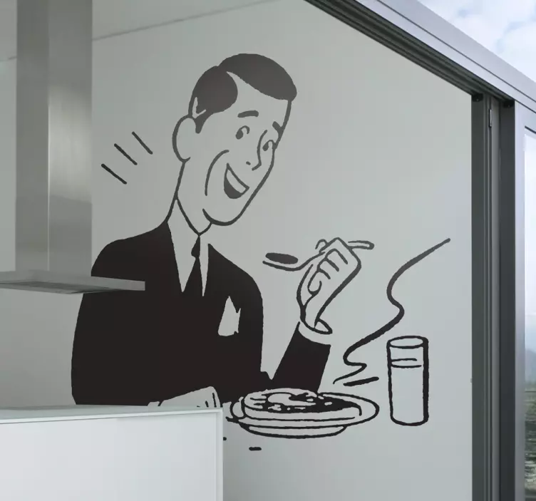 Sticker galante heer maaltijd - TenStickers