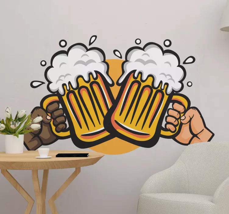 Sticker gastronomie cheers bier mokken - TenStickers