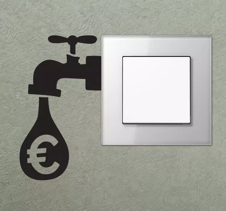 Sticker geldkraan lichtschakelaar - TenStickers