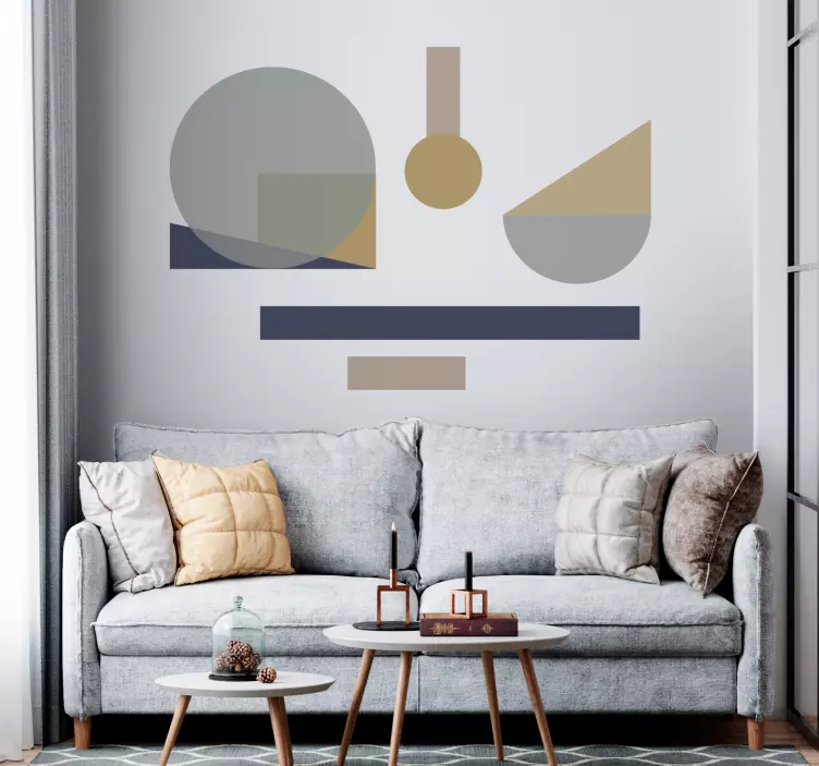 Sticker geometrische vormen abstracte geometrische schikking - TenStickers