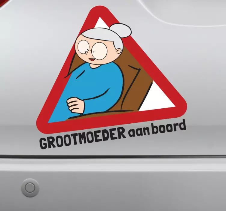 Sticker grootmoeder aan boord auto - TenStickers