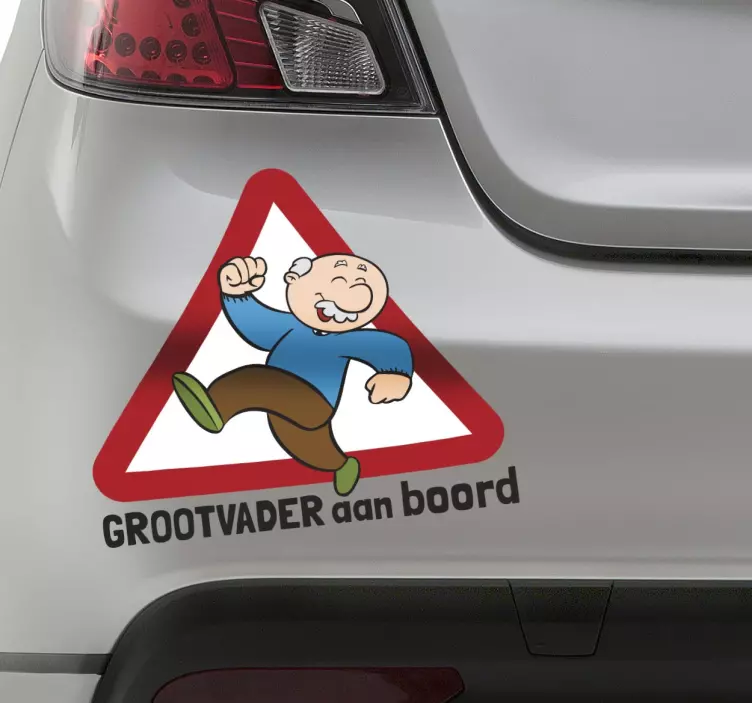 Sticker grootvader aan boord auto - TenStickers