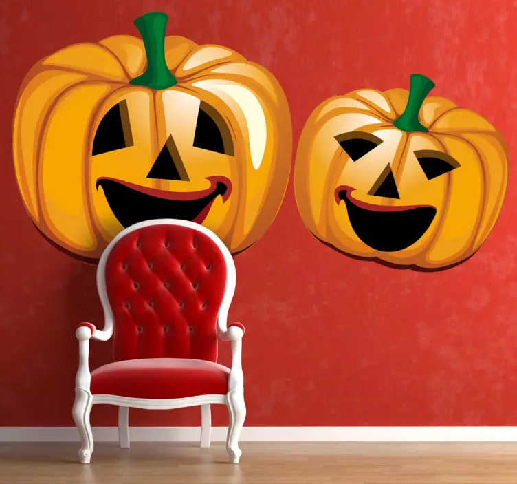 Sticker halloween pompoenen - TenStickers