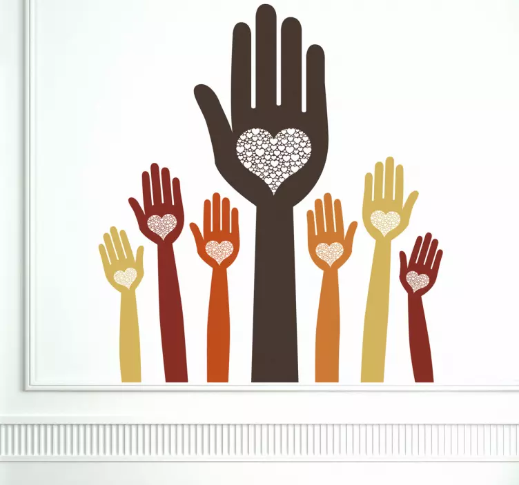 Sticker handen hartjes - TenStickers