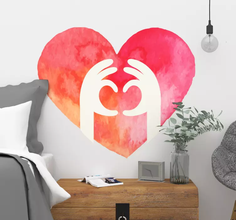 Sticker hart handen - TenStickers