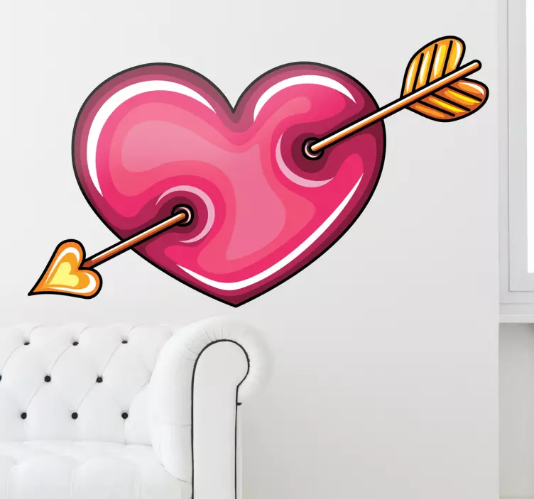 Sticker hartje liefde cupido - TenStickers