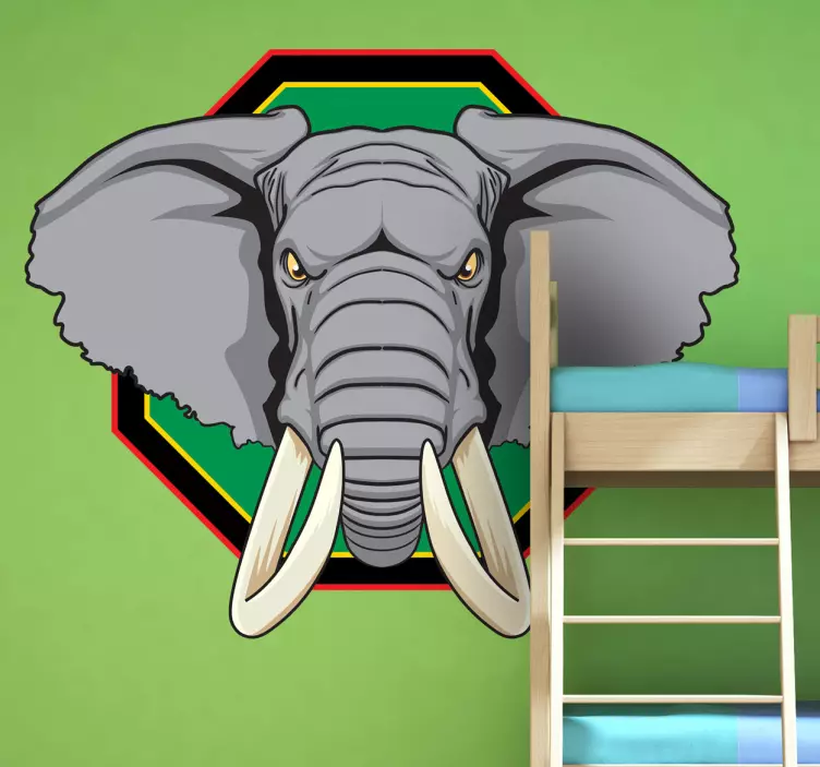 Sticker hoofd boze olifant - TenStickers