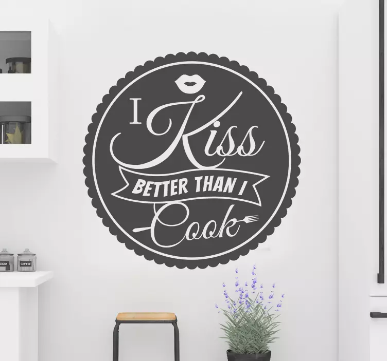 Sticker I kiss better than I cook - TenStickers