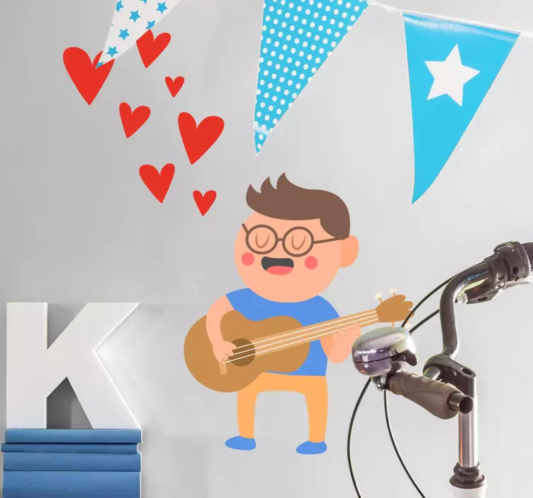 Sticker jongen love music - TenStickers