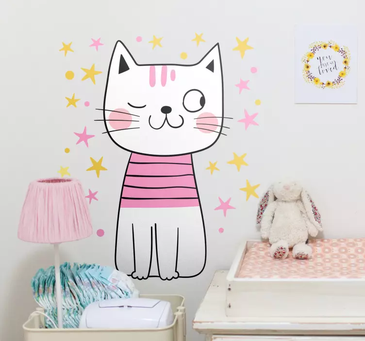 Sticker kat en hond schattige kattenillustraties - TenStickers